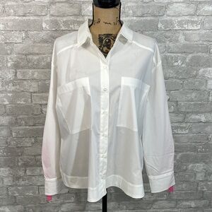 Halogen Pink Gross-grain Stripe Button Down Shirt